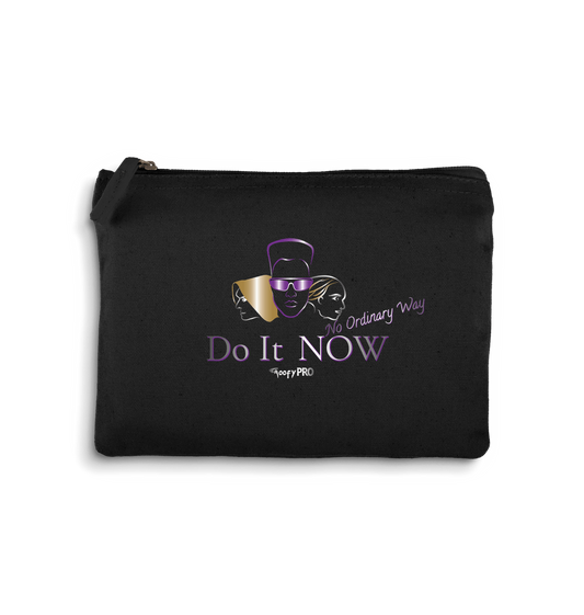 Do It NOW - Black Organic Cotton Pouch