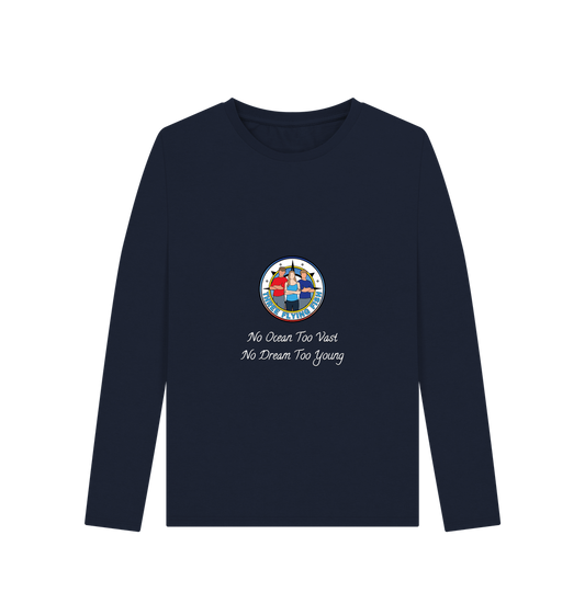 Navy Blue Printed Long Sleeve T Shirt