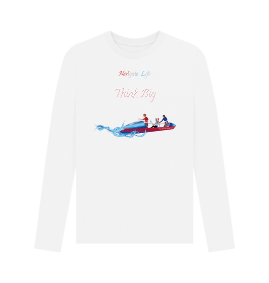 Men's Organic Cotton Long Sleeve T-Shirt - Navigate Life, Think Big