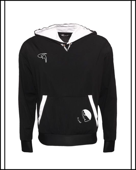 GoofyPRO Cayton Core Hoodie in black. With water based graphic design of GoofyPRO man face on front pocket.